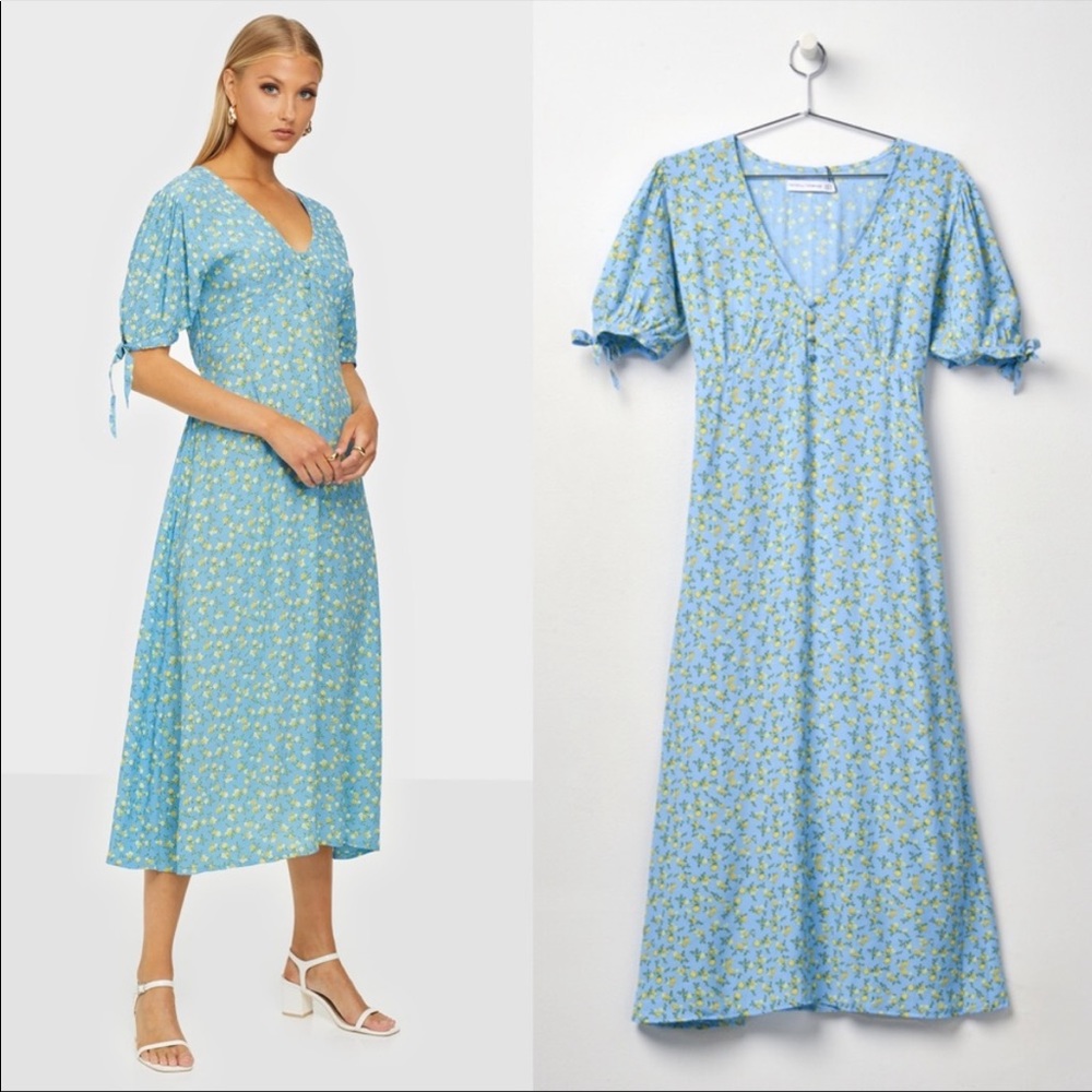 Faithfull the brand blue Daija midi dress size 6